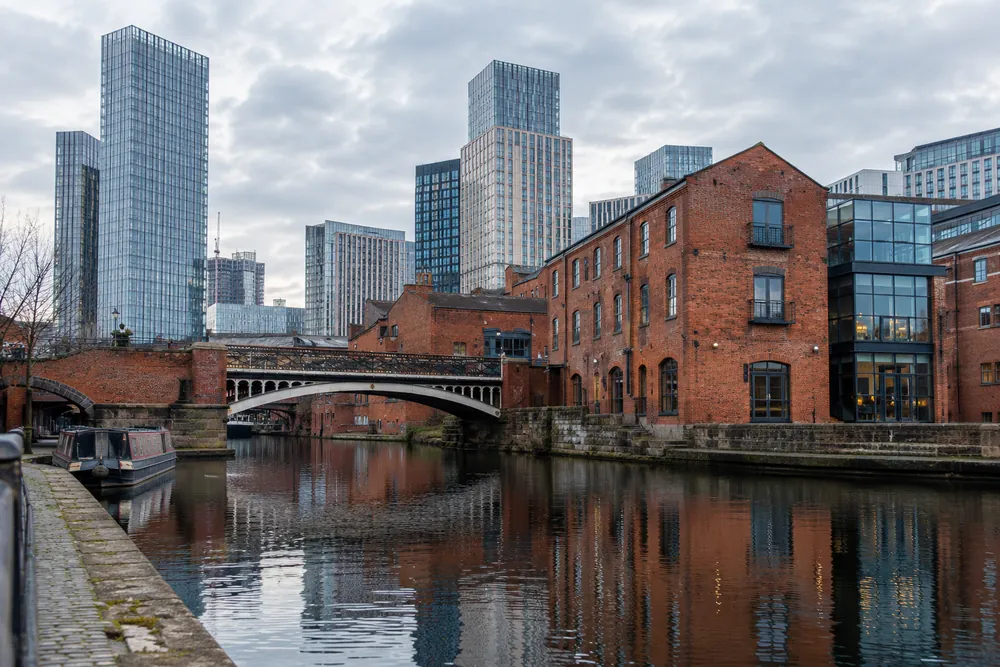 Manchester canal and commercial skyline